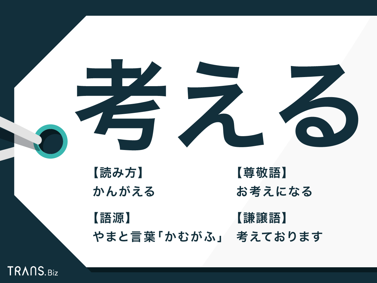 考える の意味と敬語は 由来やメール例文を紹介 Trans Biz