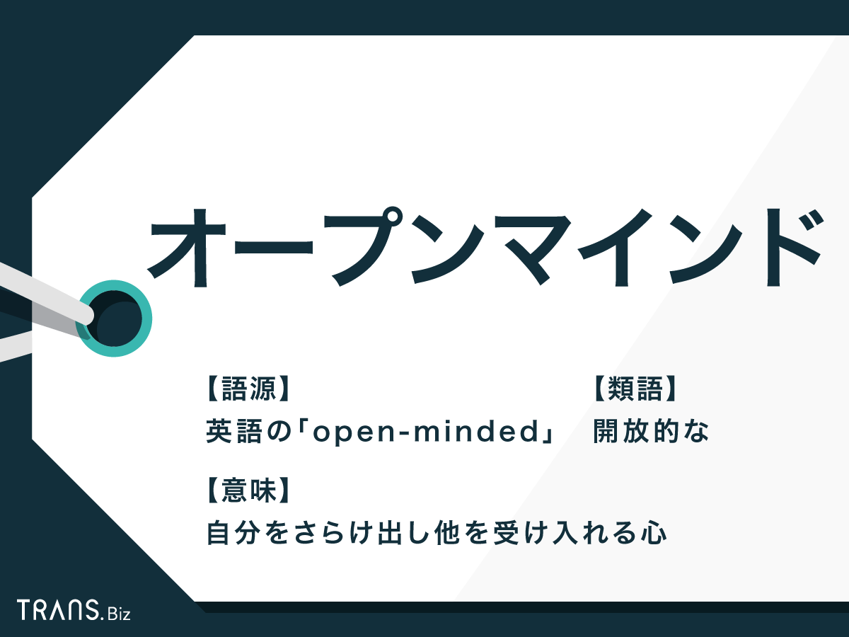 オープンマインド の意味とは 日本語と英語の違いや類語も解説 Trans Biz
