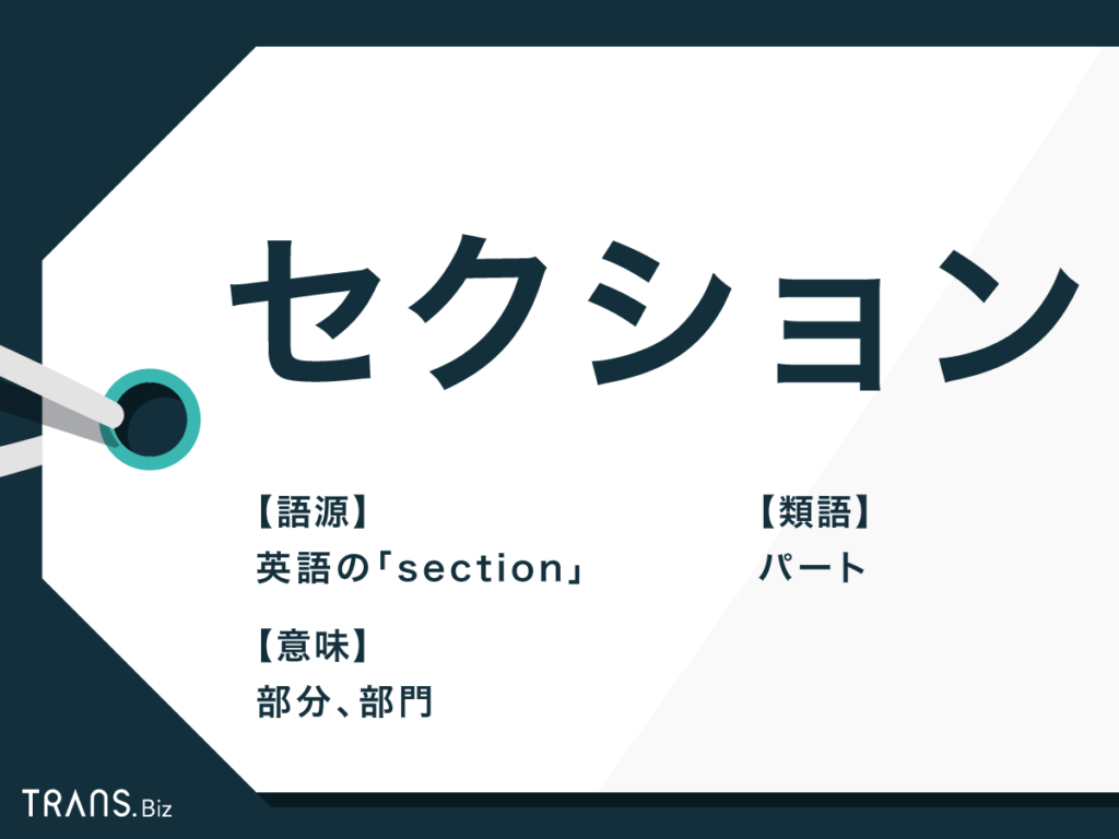 セクション の意味と使い方は ビジネスでの使用例 類語解説 Trans Biz