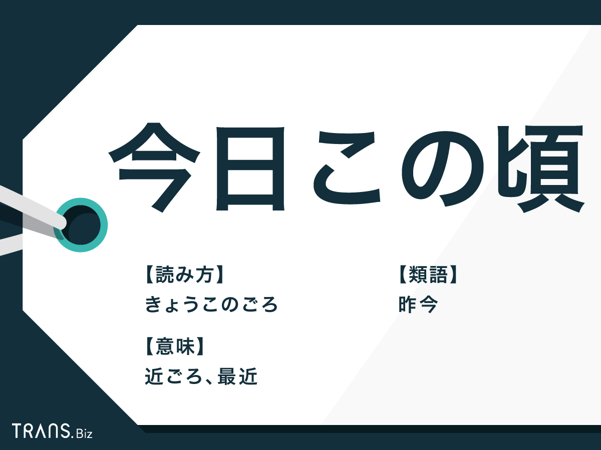 今日 この頃 意味