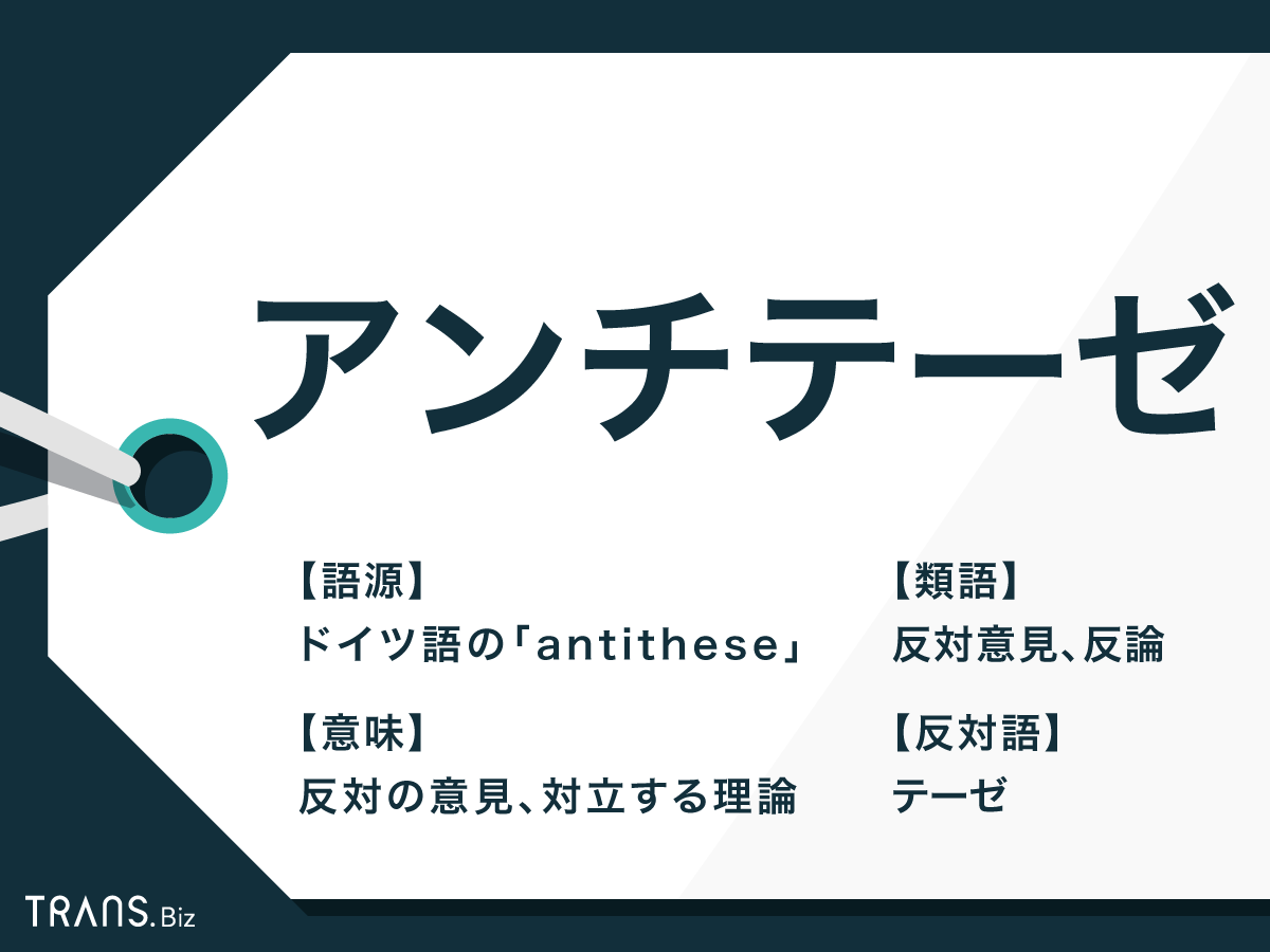 アンチテーゼとはどんな意味 使い方や類語 反対意見 と例文も Trans Biz